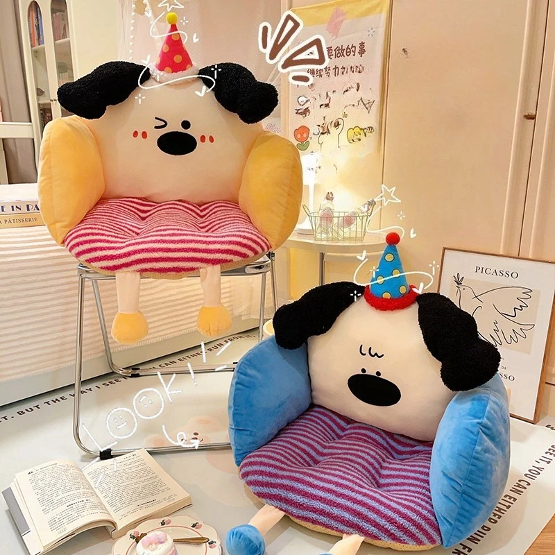 Cartoon Seat Cushion Backrest Integrated Chair Office Cushion Student Dormitory Cute Seat Mat Home Room Decoration Friend Gift
