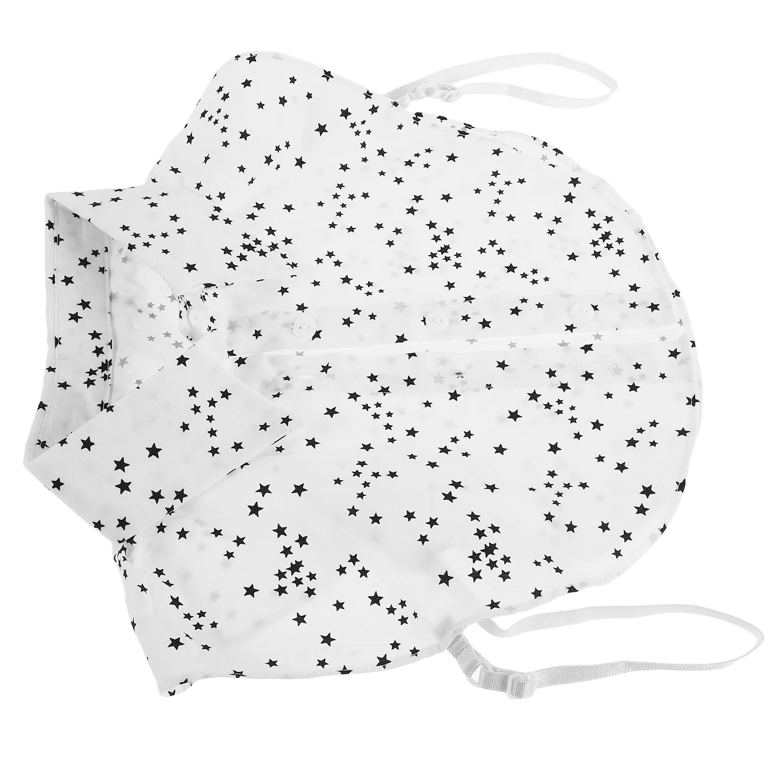 

Star Print Detachable Collar White Dickey Ladies Chiffon Shirt Extenders Plaid Blouse Accessory Fake Bib Removable