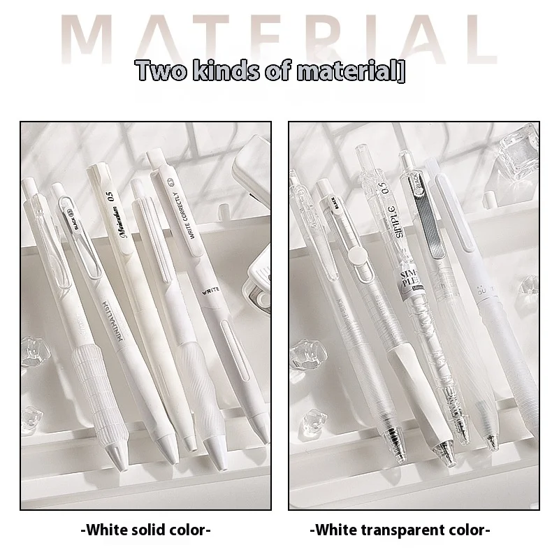 أقلام جل سوداء قوية للكتابة 5 قطع/مجموعة، تستخدم الطلاب أطراف أقلام ST&CS سريعة الجفاف، أقلام توقيع مكتبية بسيطة 0.5 مم #5