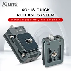 XILETU XQ1S Quick Release plaka kelepçe ile arca-swiss Quick Release plaka DSLR kamera tripodu adaptörü için hızlı montaj braketi