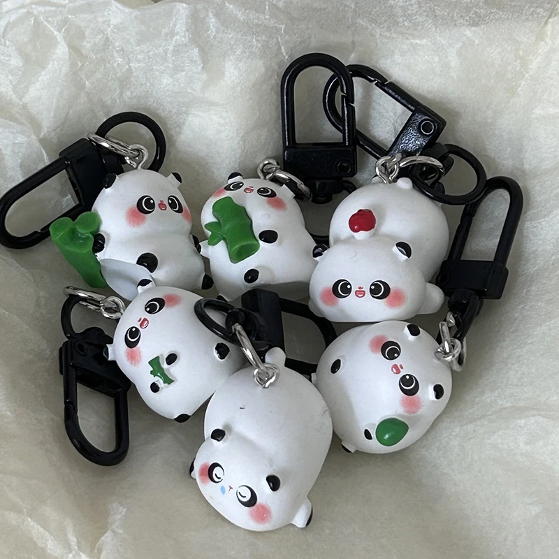 Cute Cartoon Painted Panda Keychain Panda Fashion Pendant Lovely Animal Keychain Backpack Decoration Couple Gifts