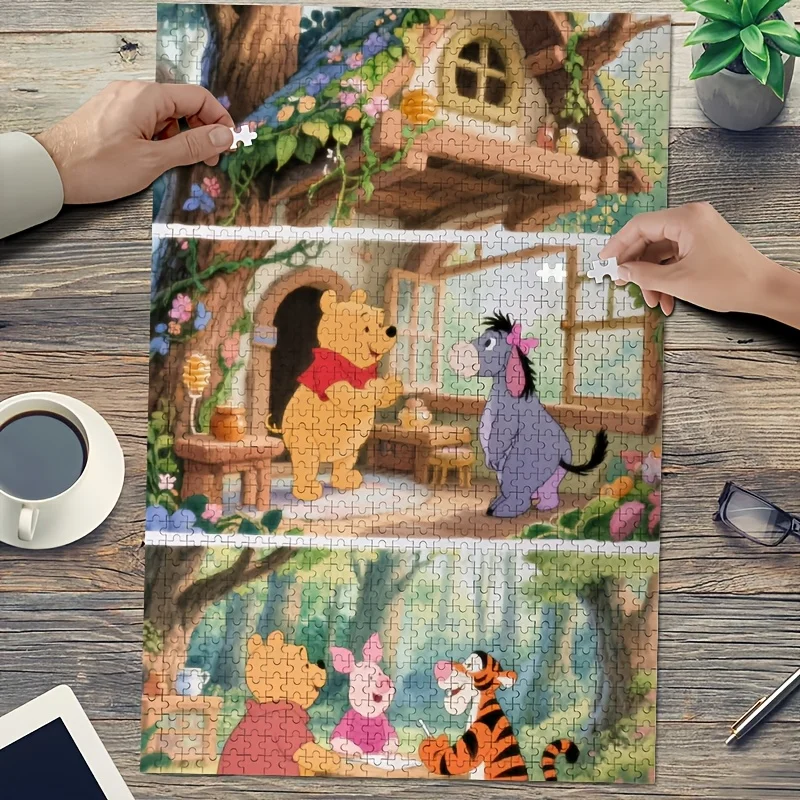 

1000pcs Disney Winnie the Pooh, Eeyore, Tigger, Piglet Poster and Puzzle | Ideal Gift for Family and Friends, Suitable for Ind