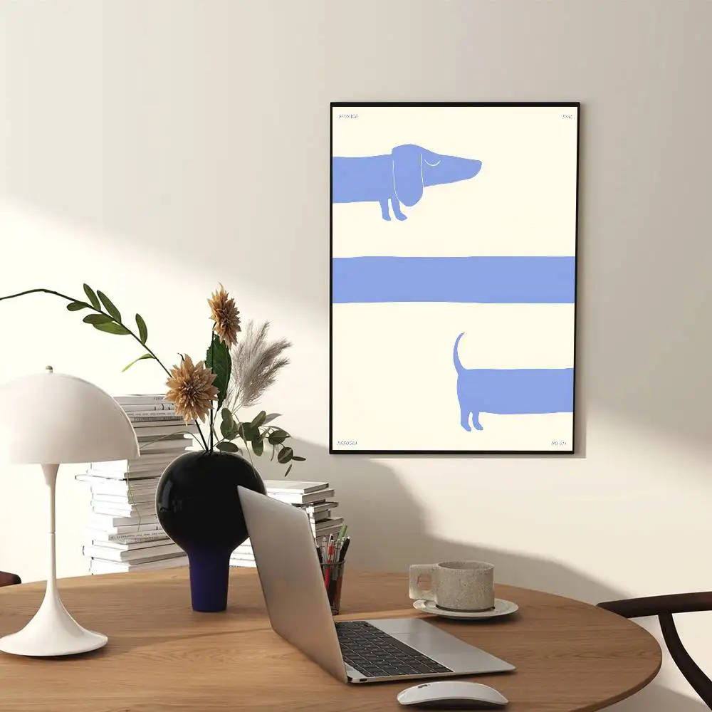 Dackel Long Vienna – Dackel-Poster, selbstklebende Wandkunst, Dekorationen, Raumdekoration, HD, rahmenlos