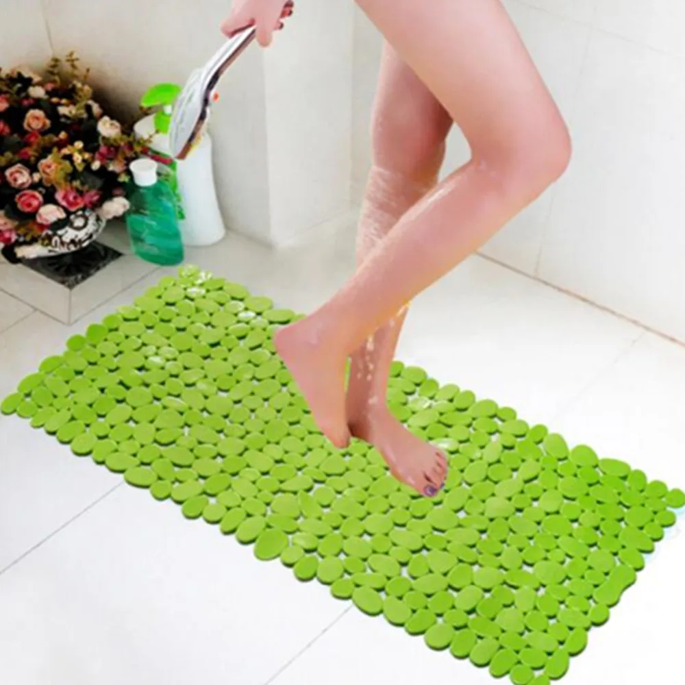 Vinyl Anti-Slip Anti-Bacterial Stone Bath Mat Slip-Resistant Shower Mats Powerful Suction Cup Gripping Bathtub Mats Pads 70X35CM