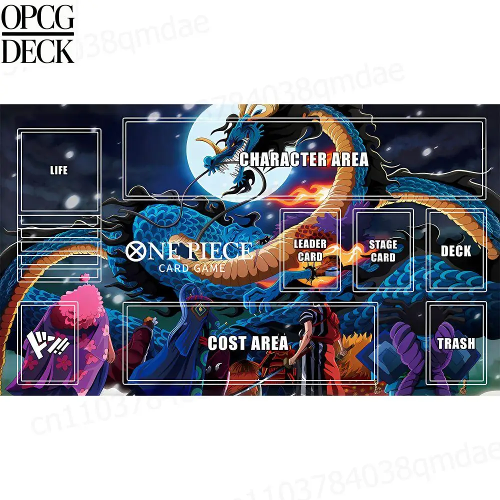 One Piece Opcg Playmat Card Game Playmat Kaido Anime Playmat High-Quality Card Game Mat Holiday Gifts 60*35Cm