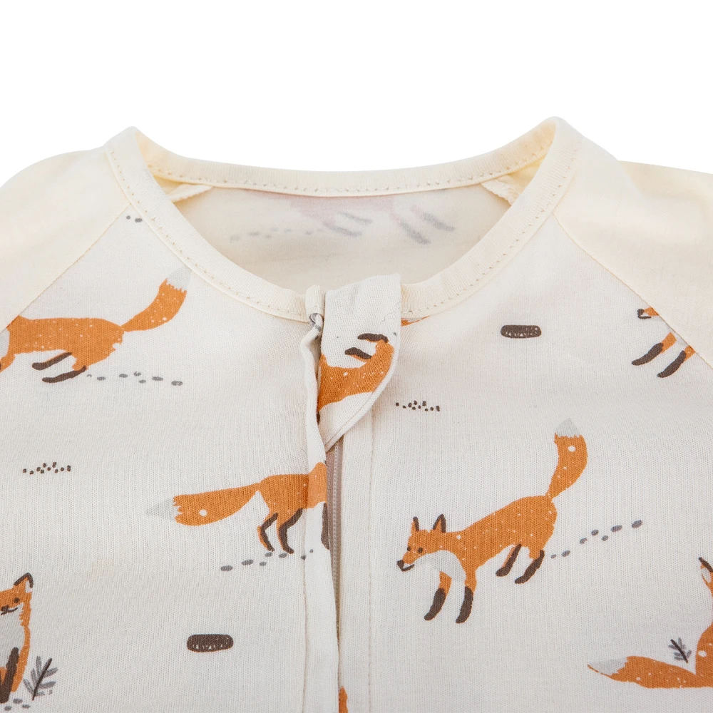 كيس نوم من القطن الخالص بأكمام قصيرة وساق مقسمة طبقة واحدة للطفل قابل للتنفس ومضاد للركل وحركة مجانية وبئر #3