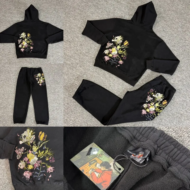 American Style Street Fashion Brand DERSCHUTZE Sportswear Set Autumn Winter Embroidered Pattern Print Set Available Stock