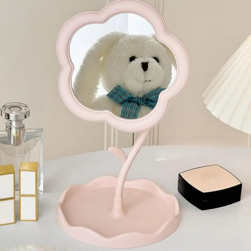 1-teiliger Make-up-Spiegel in Blumenform, dekorative Spiegel mit Schmuck, Haarschmuck, Tablett, Tischspiegel, Heimdekoration