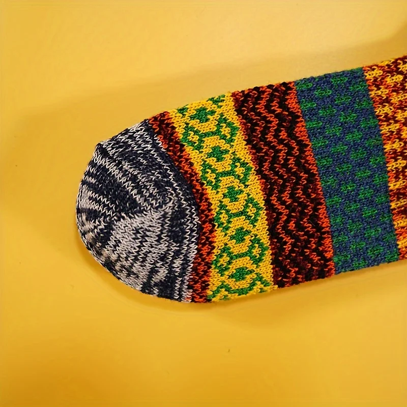 5 أزواج من الجوارب الدافئة والرطوبة لخريف وشتاء |   هدية مثالية للعطلات، جوارب عيد الميلاد