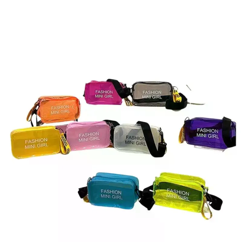 Women Fashion Clear Sweet Purses Candy Color Messenger Bag Crossbody Bags Shoulder Bag Transparent Jelly Bag