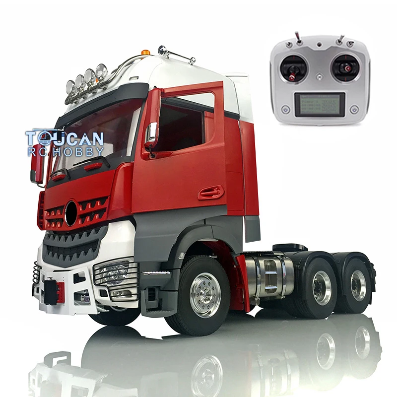 LESU RC 6*6 1/14 Tractor Truck Finished Metal Chassis Painted KIT Cabin Model Motor Servo Roof Light Air Condition Toy THZH0821