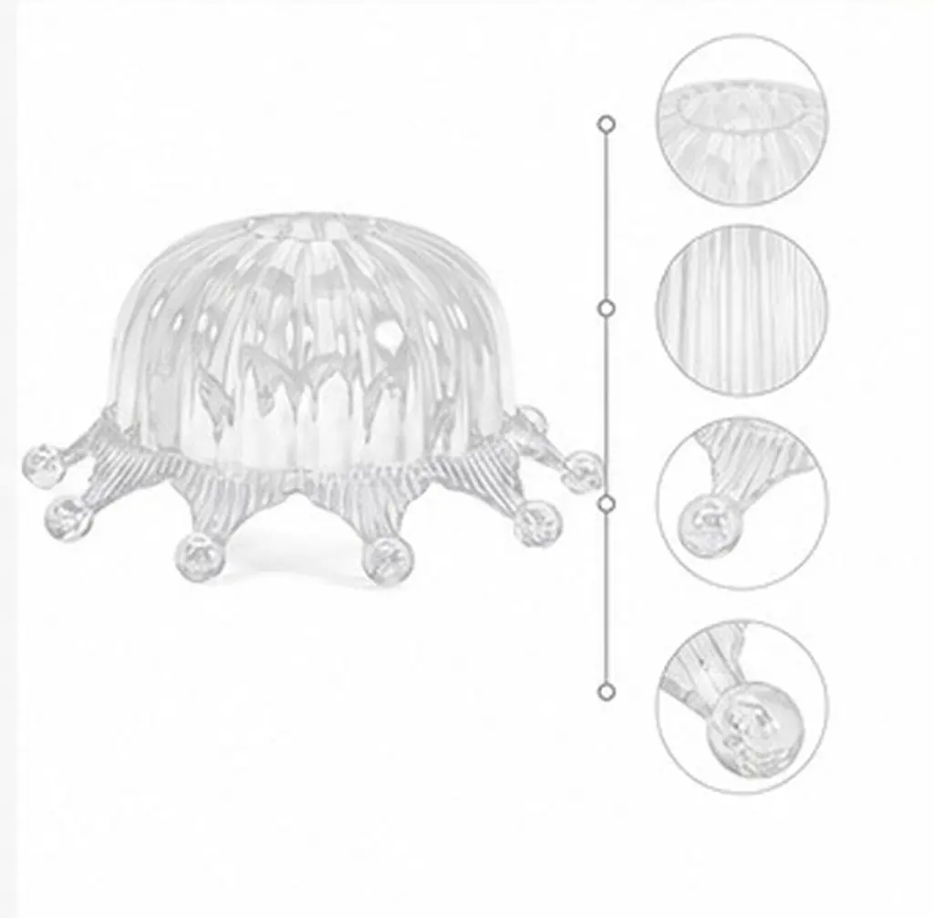 Transparent Crown-Shaped Plastic Lampshade for Bedside Pendant Lamp E27 Socket Modern Minimalist Light Diffuser Decorative 6
