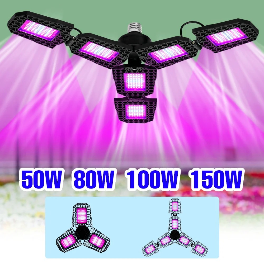 

150 Вт полный спектр светодиодная лампа для выращивания растений E27 складная лампа для комнатных растений 220 В тепличная палатка Vegs освещение для выращивания фруктов и цветов