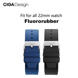 CIGA Design Fluororubber 22mm Watch Strap Quick Release Original Watch Bands Waterproof Washable 316L Steel Pin Buckle Bracelets