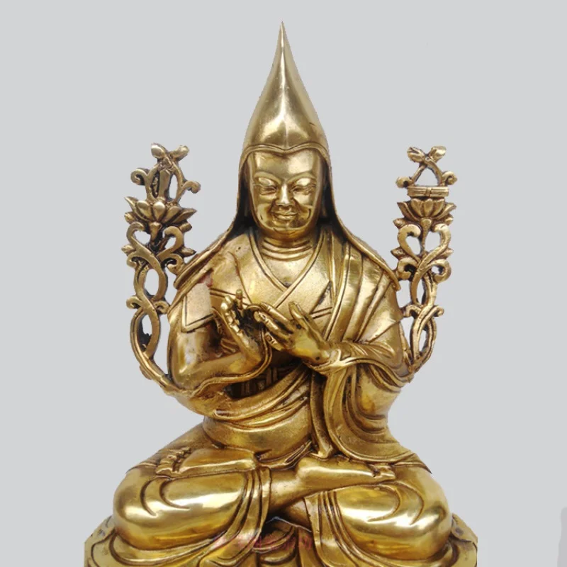 Pure Copper Mizongzonloba Master 22cm Copper Statue Zongkaba Buddha Statue Grupai Master Can Be Stored