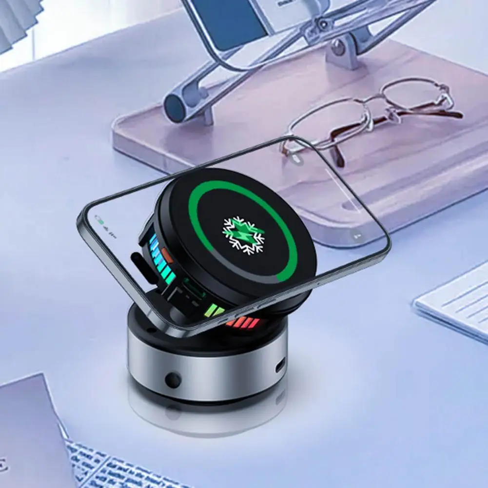 Magnetic Car Phone Holder 15W Wireless Charger High-speed Cooling Stand Fast Heat Dissipation Intelligent Hands-Free Vent Mount view 5