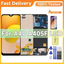 100% Tested TFT for Samsung A40 LCD 2019 A405 LCD Display Touch Screen Digitizer Assembly with Frame Replacement Repair Parts