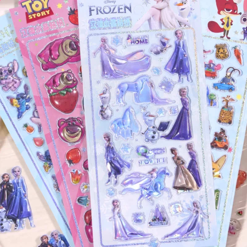 Zimowe Disneya Śliczne Zabawne Naklejki Chłopak Dziewczyna Wypukłe Kryształowe Kreskówkowe Naklejki na Komputer Kreatywność Zimowe Naklejki DIY Dekoracje Nowy Model