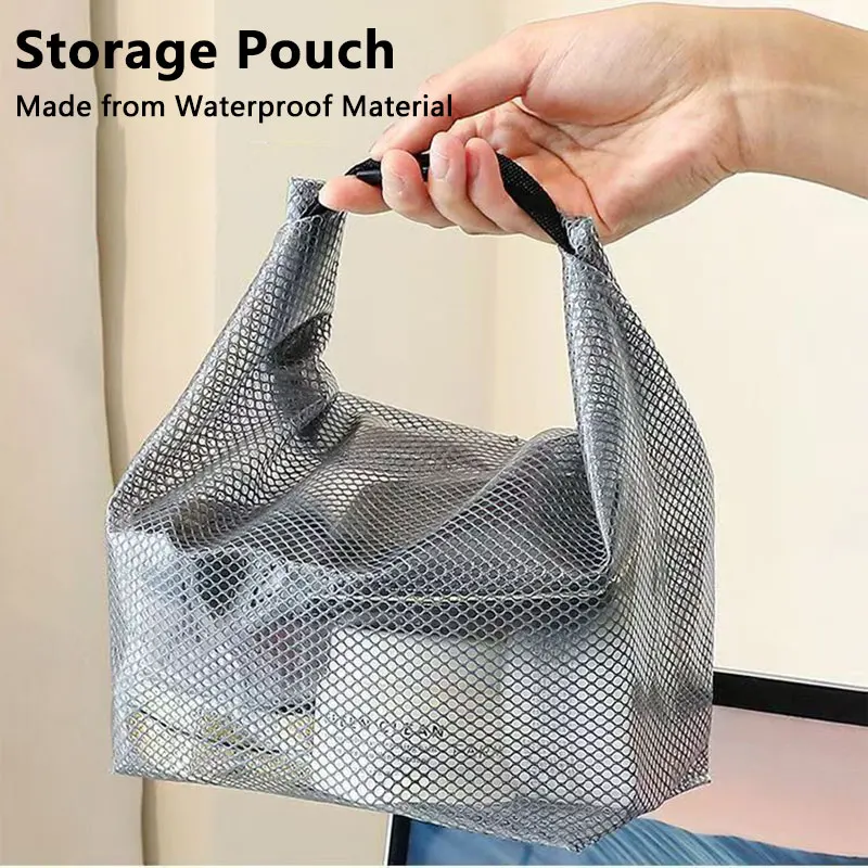 Waterproof Storage Bag Mesh Fitness Clothing Swimming Bathroom Large Capacity Drawstring Men's Women's Outdoor Toiletries Bag