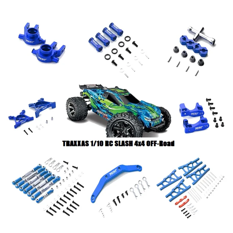 

RCGOFOLLOW Traxxas Slash 2WD Chassis Kits Link Rod Front Rear Shock Tower Mounts Suspension Arms f4X4 Short Course Upgrade Parts