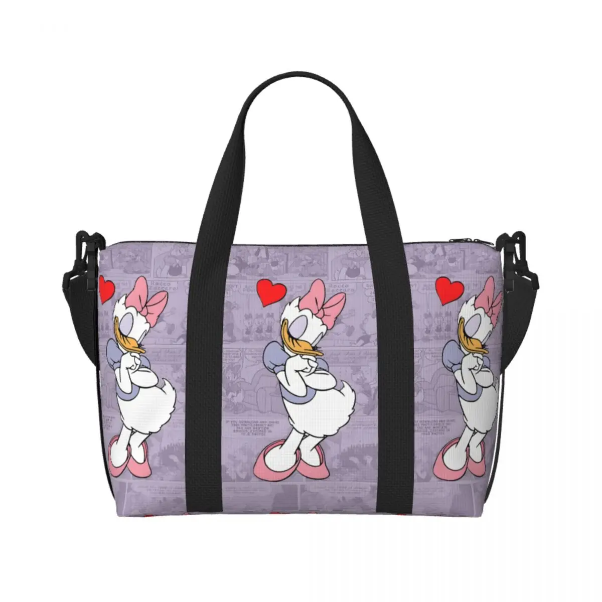 

Custom Donald Duck Anime Cartoon Grocery Shopping Tote Bag Women Big Capacity Comics Classical Printing Beach Gym Travel Bags