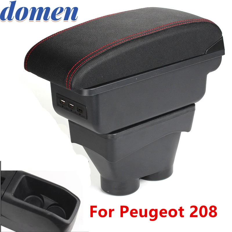 

For Peugeot 208 Armrest Box Peugeot 208 Universal Car Central Armrest Storage Box modification accessories