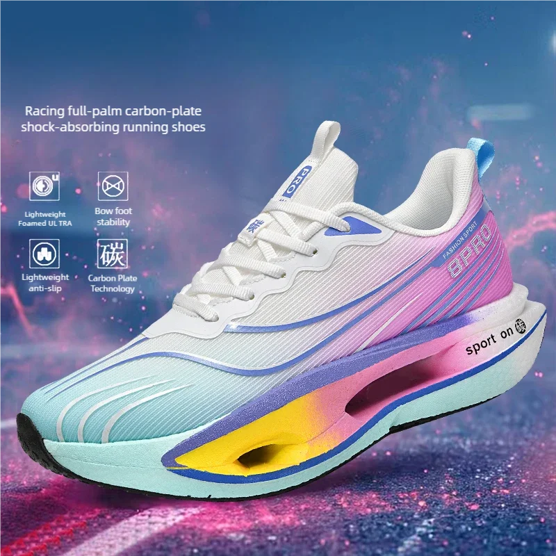 Men Women carbon casual sneakers four season breathable light outdoor racing running shoes Couples soft-soled speed sports shoes