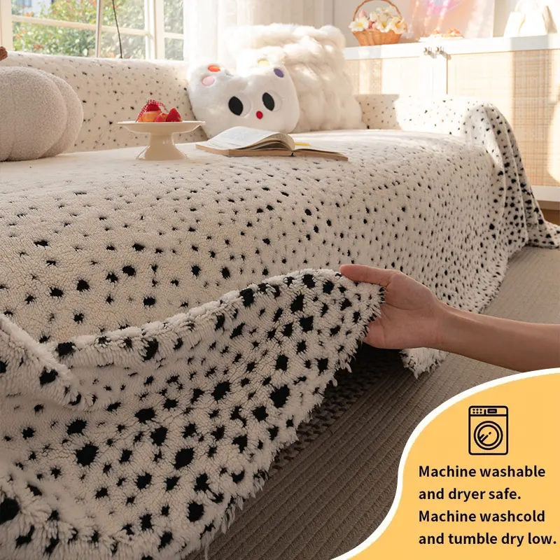 

1 шт., полотенце для дивана Shu mianrong в горошек, полотенце для дивана для детской гостиной, противоскользящее и грязеотталкивающее украшение для дивана