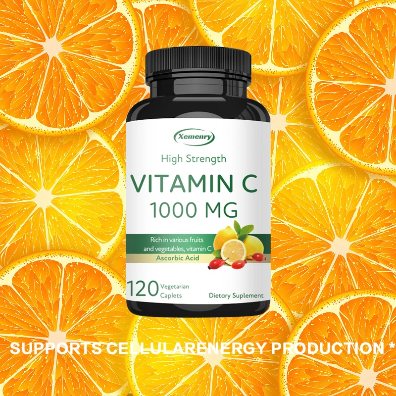 

Vitamin C Capsules - Antioxidant, Promote Collagen Production,For Skin,Heart and Teeth Health,Enhances Cellular Energy, Immunity