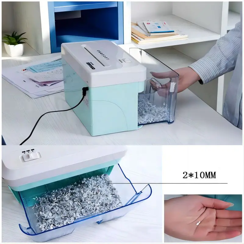 

Electric Paper Shredder 2.1 L Transparent Box Granular 2*10mm Width 156mm for Shredding Statements Receipts Transaction Slips
