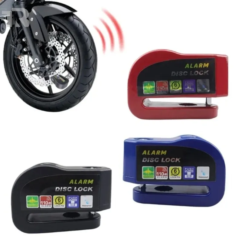 

Motorcycle Bicycle Lock Alarm Safety Protection AntiTheft Padlock Disc Aluminum Alloy Reminder Rope Lock Bag MotorcycleAccessory