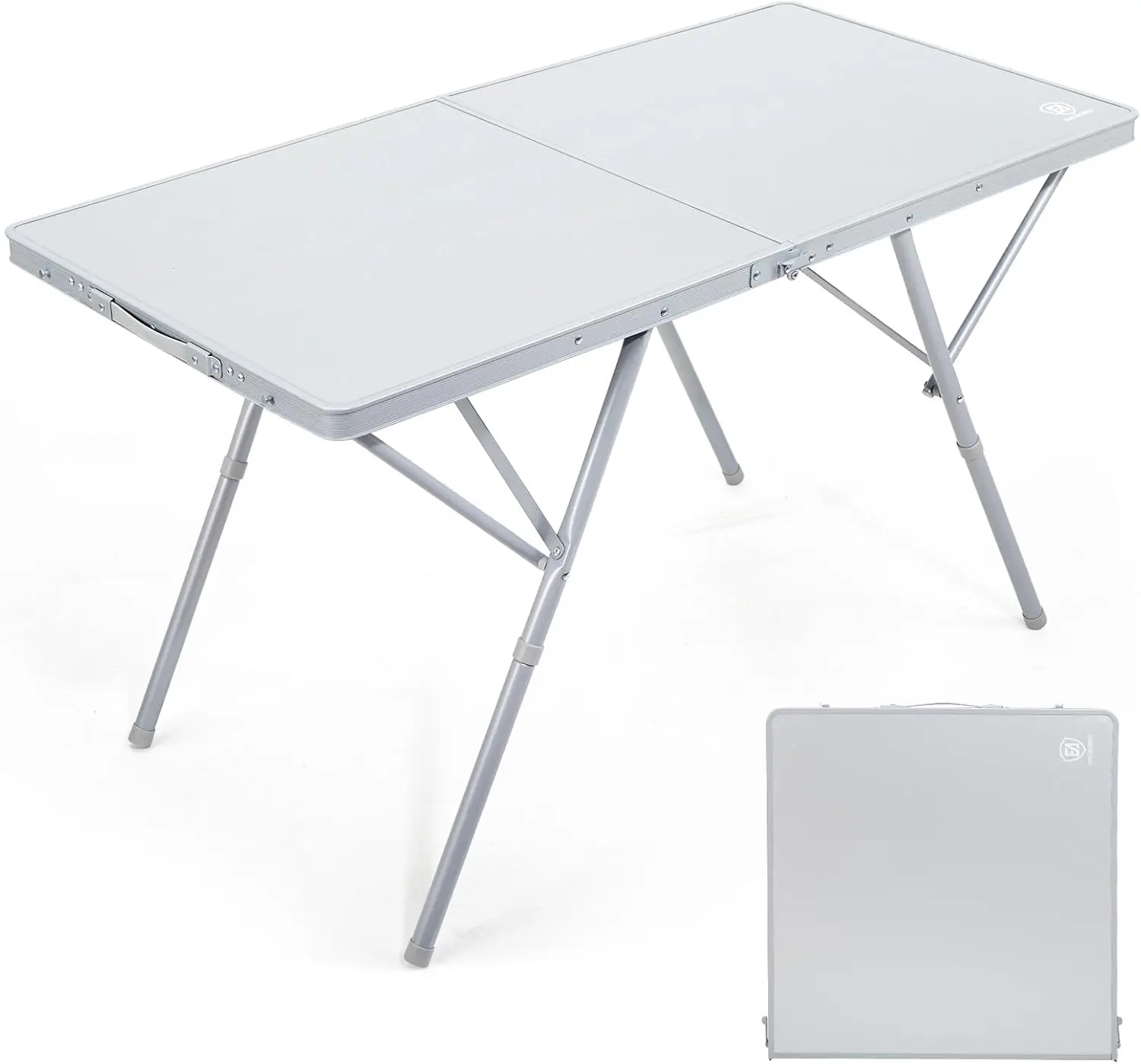 

Large Camping Table for 4-6 Person, Portable Folding Aluminum Table with Carrying Handle, for BBQ Picnic Indoor Use, Support