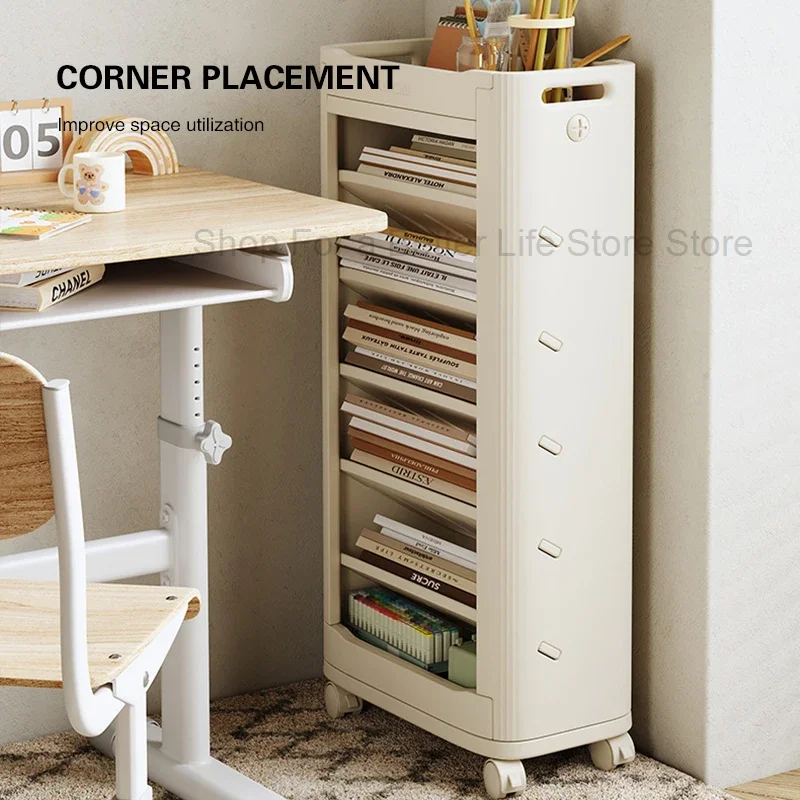 7 Layers Nordic Removable Bookshelf Office File Magazine Book Storage Rack Home Study Graffiti Storybook Clutter Organizer Shelf