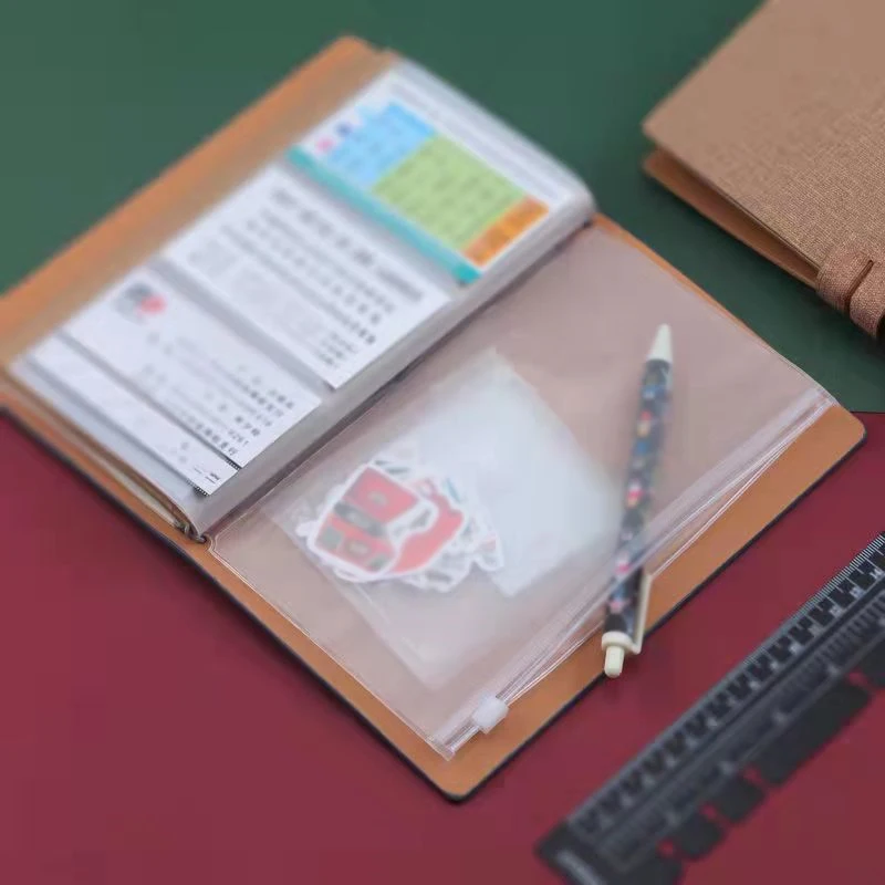 5pcs/Lot A6 Clear Binder Pockets Ring For 6-Ring Notebook Cash Envelopes Budgeting Loose Leaf Bags Filing Planner Insert Sleeves