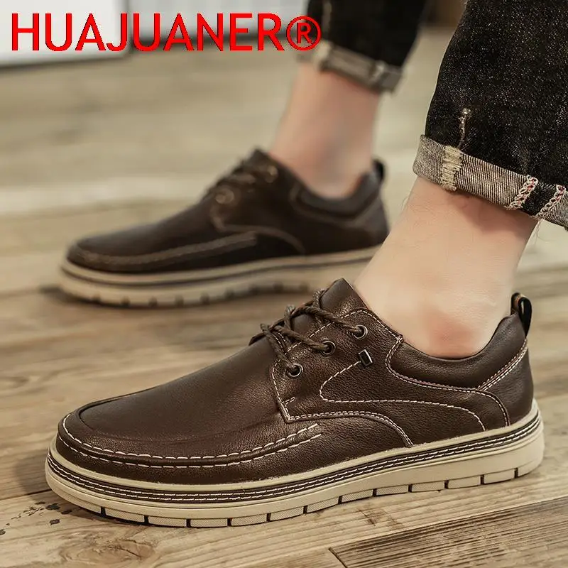 Brand New Mens Genuine Leather Shoes Trend Comfortable Loafer Men Shoes design British Casual Boat Shoes Men Sneakers Moccasins