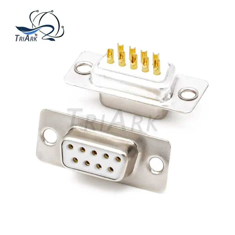 5PCS DB9 Female Male Socket Plug Connector 9pin Copper RS232 COM Socket Adapter DB9 Plastic Shell RS232 Serial Port Connector