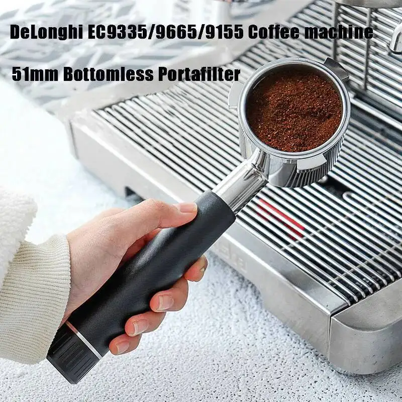 51-ミリメートルコーヒー底なしポルタフィルターデロンギラスペシャルリスト-ec9155-ec9255-ec9335-ec9355-ec9665-ec9865-バリスタツール