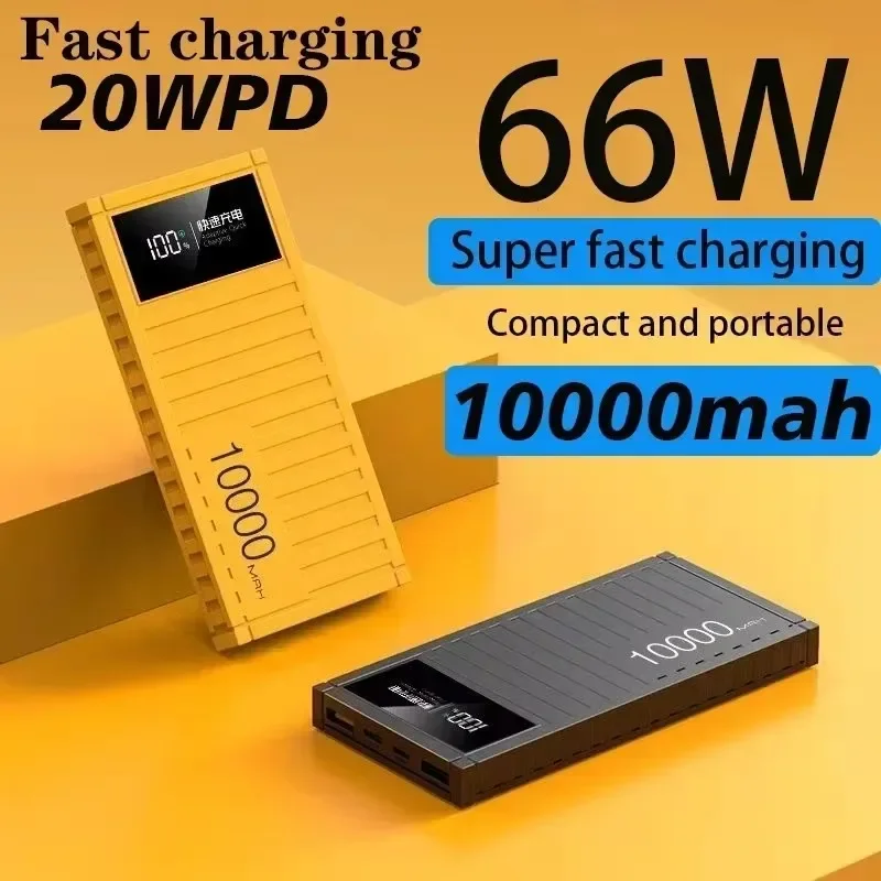 10000mAh Novo Power Bank Ultrafino, Grande Capacidade, Leve, Carregamento Rápido, Alimentação Móvel de Recipiente Durável