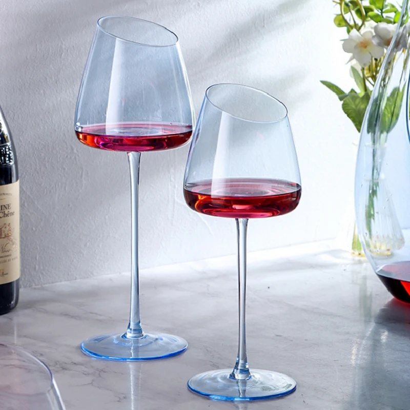 فلامنغو الأحمر كأس للنبيذ الزجاجي كأس الشمبانيا مجموعة كأس زجاجي كريستال متكامل مقعر أسفل النبيذ الزجاج بار برواري