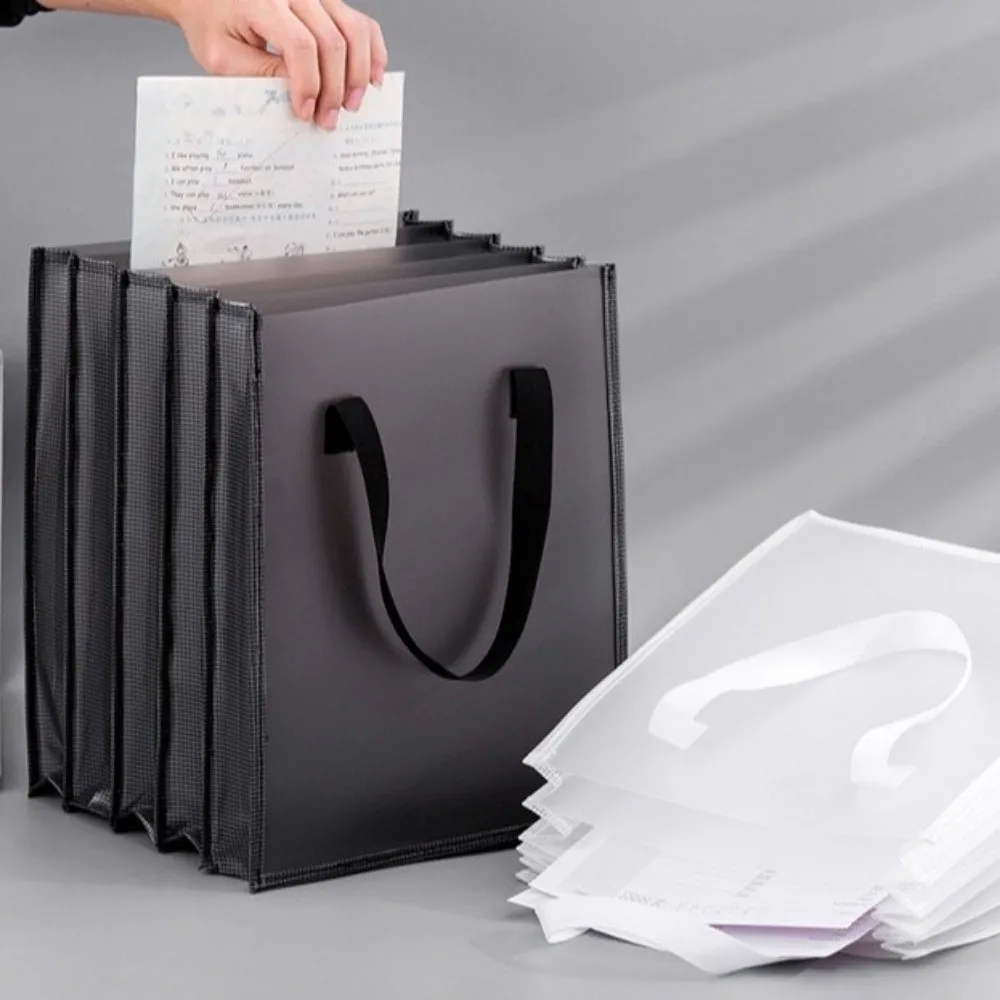 5-layer A4 Layered File Handbag Widened Stretchable Portable Documents Organizer Paper Holder Large Capacity
