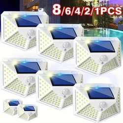 1/2/4/68 Piece Outdoor Solar Wall Light, 100 LED Four Side Wall Light, Courtyard Garden Guide Light Wall Light