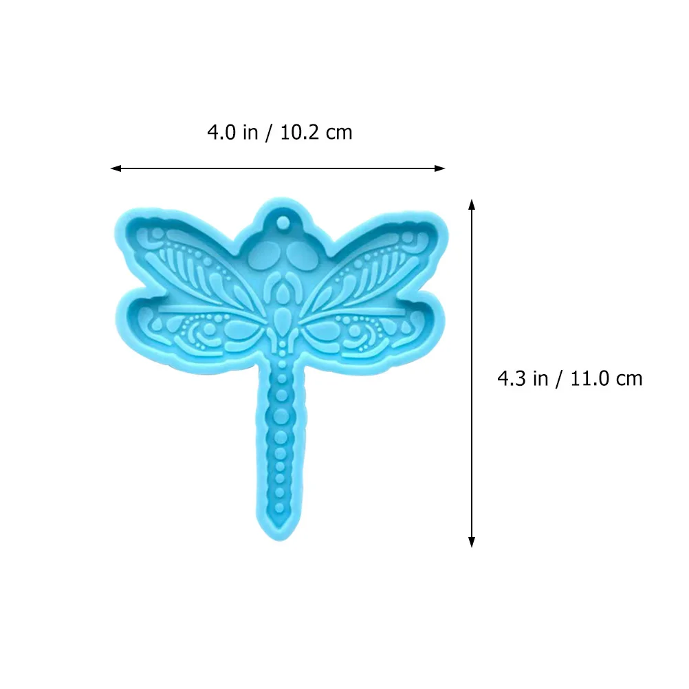 

2pcs Silicone Keychain Pendant Molds Dragonfly Design For Diy Epoxy Resin Charm Making Reusable Jewelry Craft Tool Keyring Mold