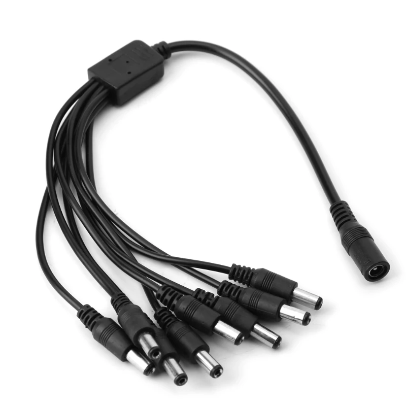 5 Pcs/Lot CCTV Security Camera DC 12V 1 Female To 8 Male Plug Power Cord adapter Connector Cable Splitter for CCTV Camera