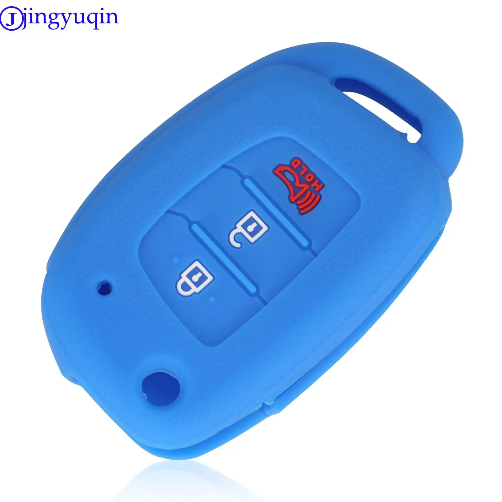 jingyuqin Silicone Remote Car Key Shell Case For Hyundai Solaris ix35 ix45 ELANTRA Santa Fe HB20 Verna 4 Buttons