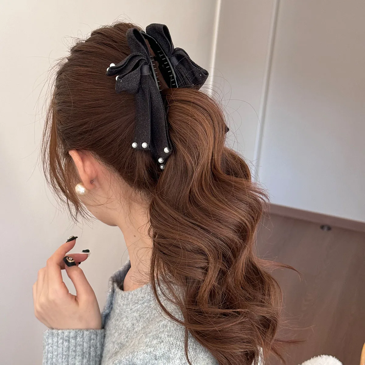 1Pc/Retro Black Fab… - image