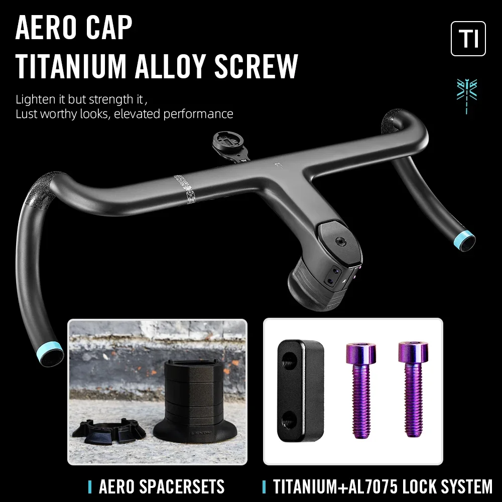 2025 الحصى المقود ألياف الكربون UNOX الطريق الدراجة Exotropism المقود 28.6 مللي متر المتكاملة دراجة عازمة بار أجزاء الدراجة