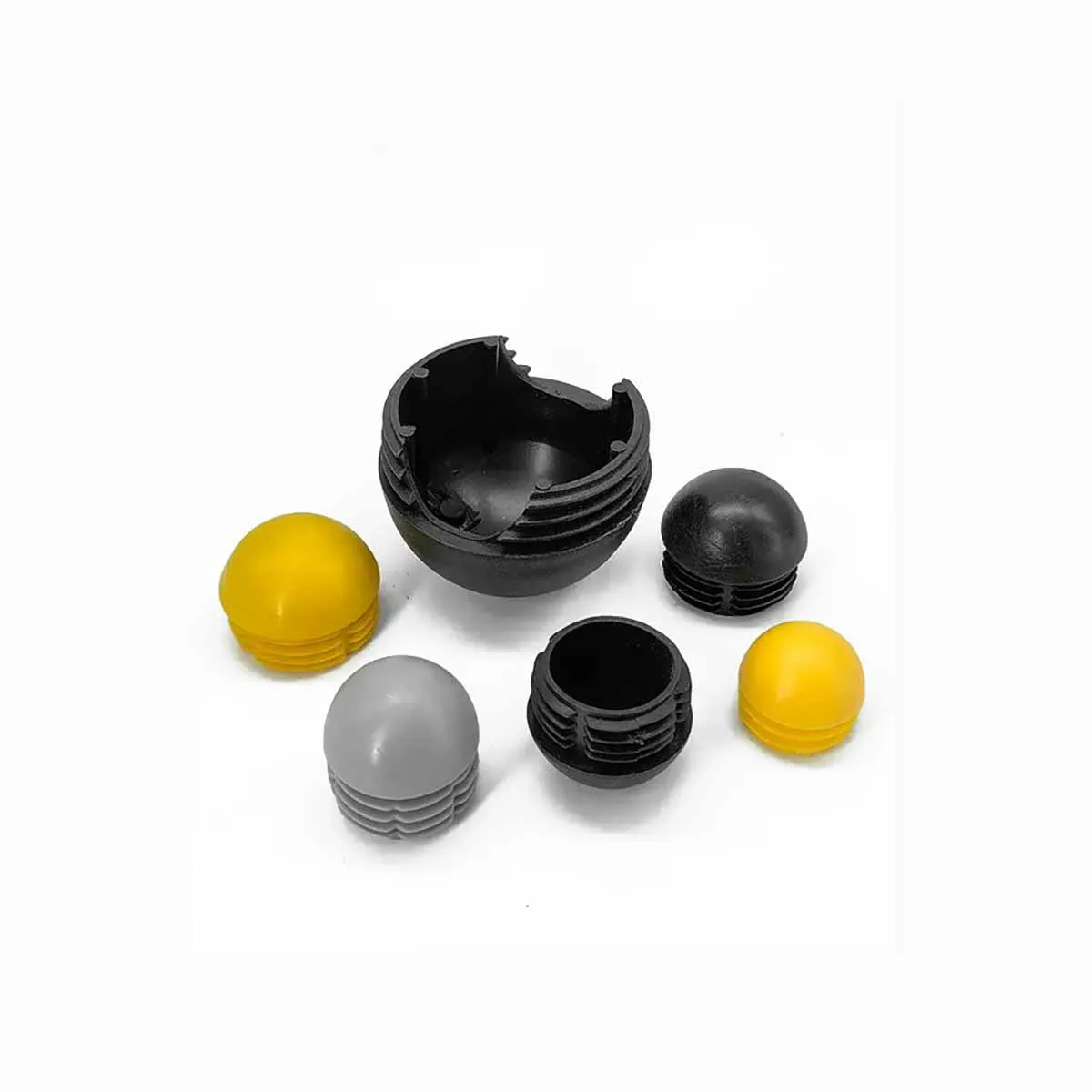 Black Plastic Round Head Plug Hemispherical Head Curved Surface Pipe Plug