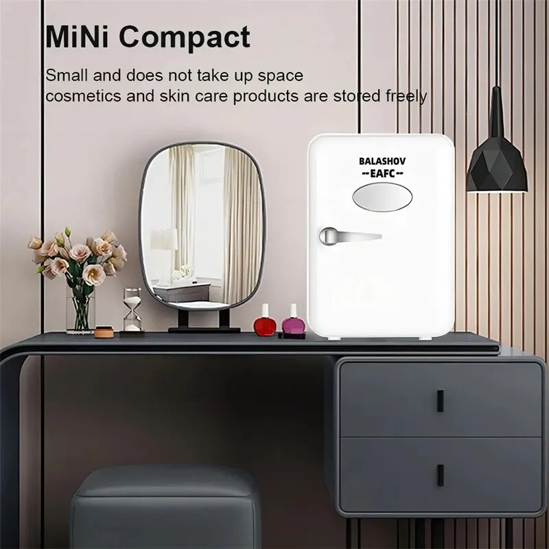 4L 12V/220V Mini Multifunction Refrigerator Cosmetics Mask Beverage Cooler Warmer Makeup Compact Dormitory Cooler for Car Home