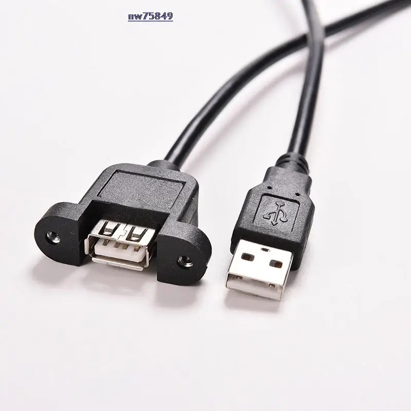 Hot 2PCS 30CM USB 2.0 A Male to USB2.0 A Female Extension Molded Panel Mount Extention Port Cable USB 2.0 Male to Female Panel