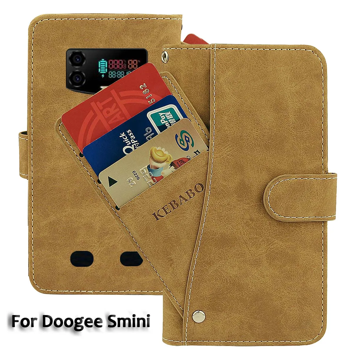 Vintage Leather Wallet Doogee Smini Case 4.5" Flip Luxury Card Slots Cover Magnet  Phone Protective Cases Bags